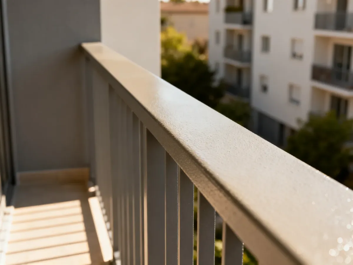 Balkon wykończony gładką powłoką żywiczną odporną na warunki zewnętrzne